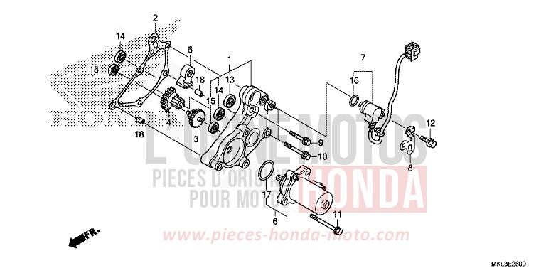 DEMULTIPLICATEUR von NC750X DCT CANDY CHROMOSPHERE RED (R381) von 2020